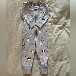 Hanna Andersson Gray Animal Print Baby Sleeper